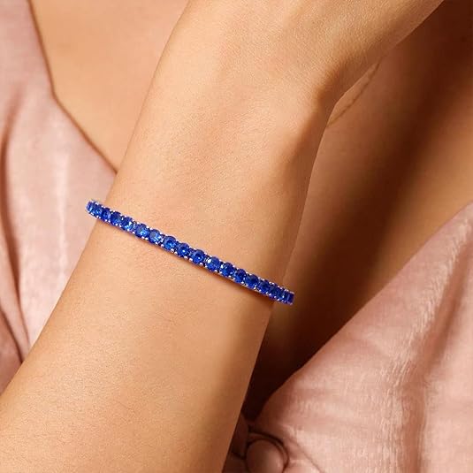 Jade White Gold Sapphire Bracelet