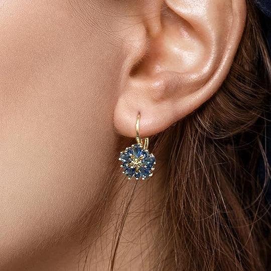 Calina Sapphire Flower Earrings