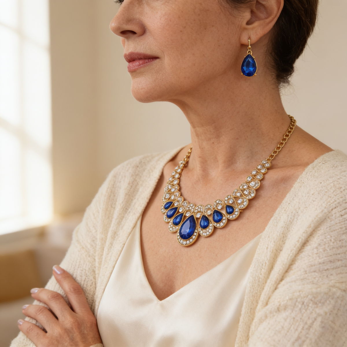 Maevina Gold Sapphire Set