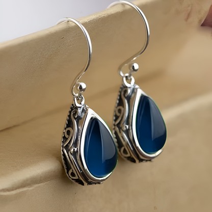 Celestina White Gold Sapphire Earrings