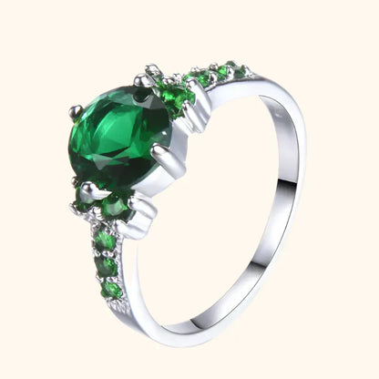 Celia White Gold Emerald Ring