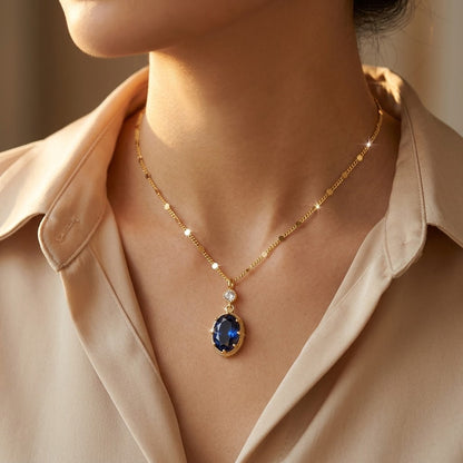 Kiera Gold Sapphire Necklace