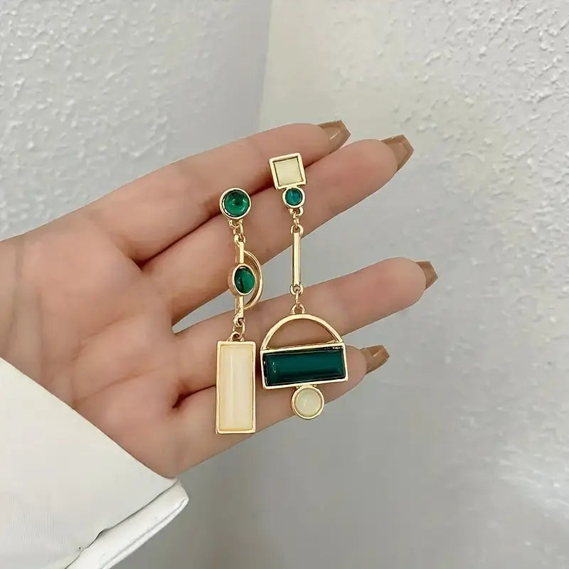Selene Gold Emerald Earrings