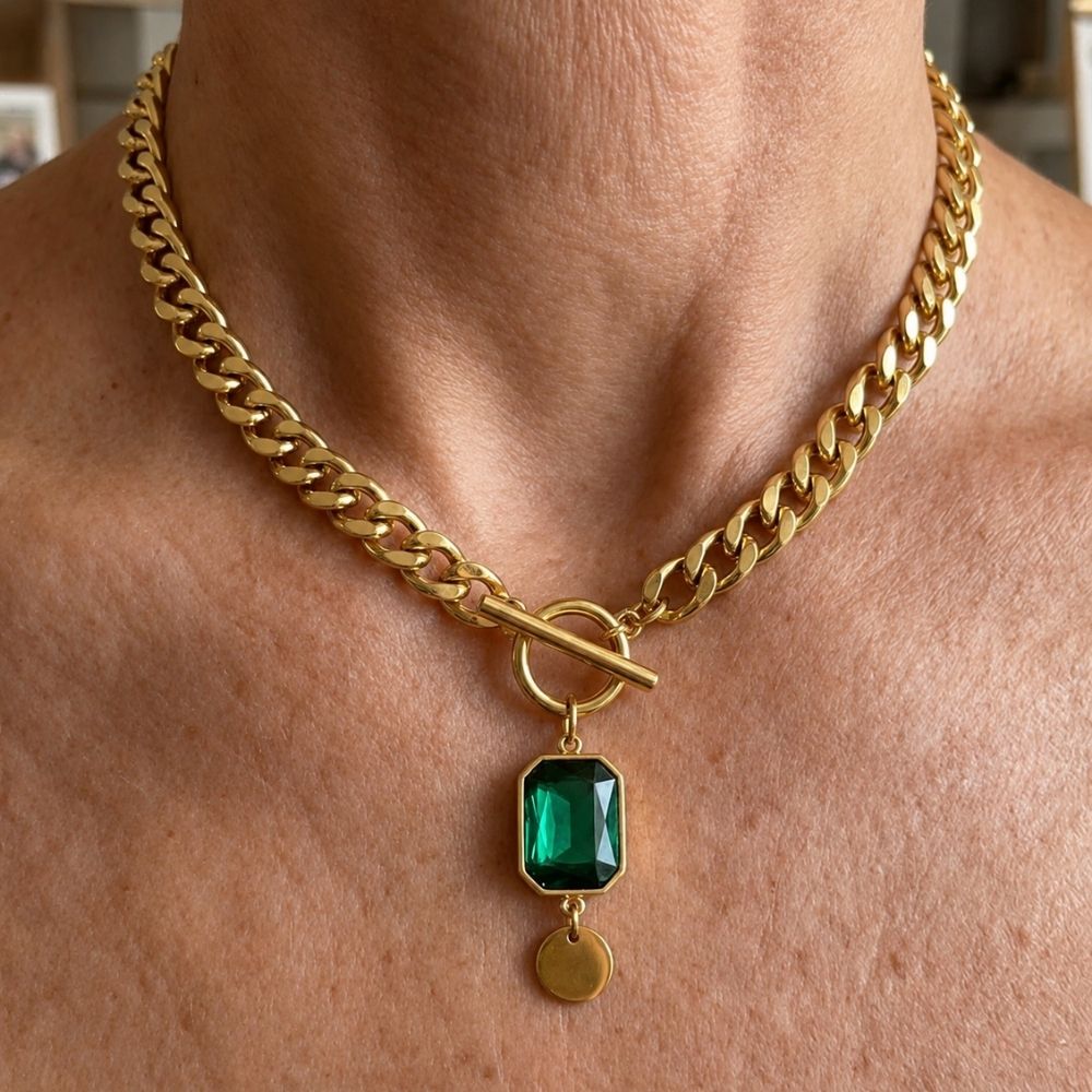 Emerald Pendant Necklace
