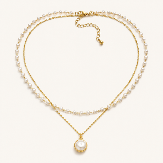 Adelina Gold Pearl Necklace