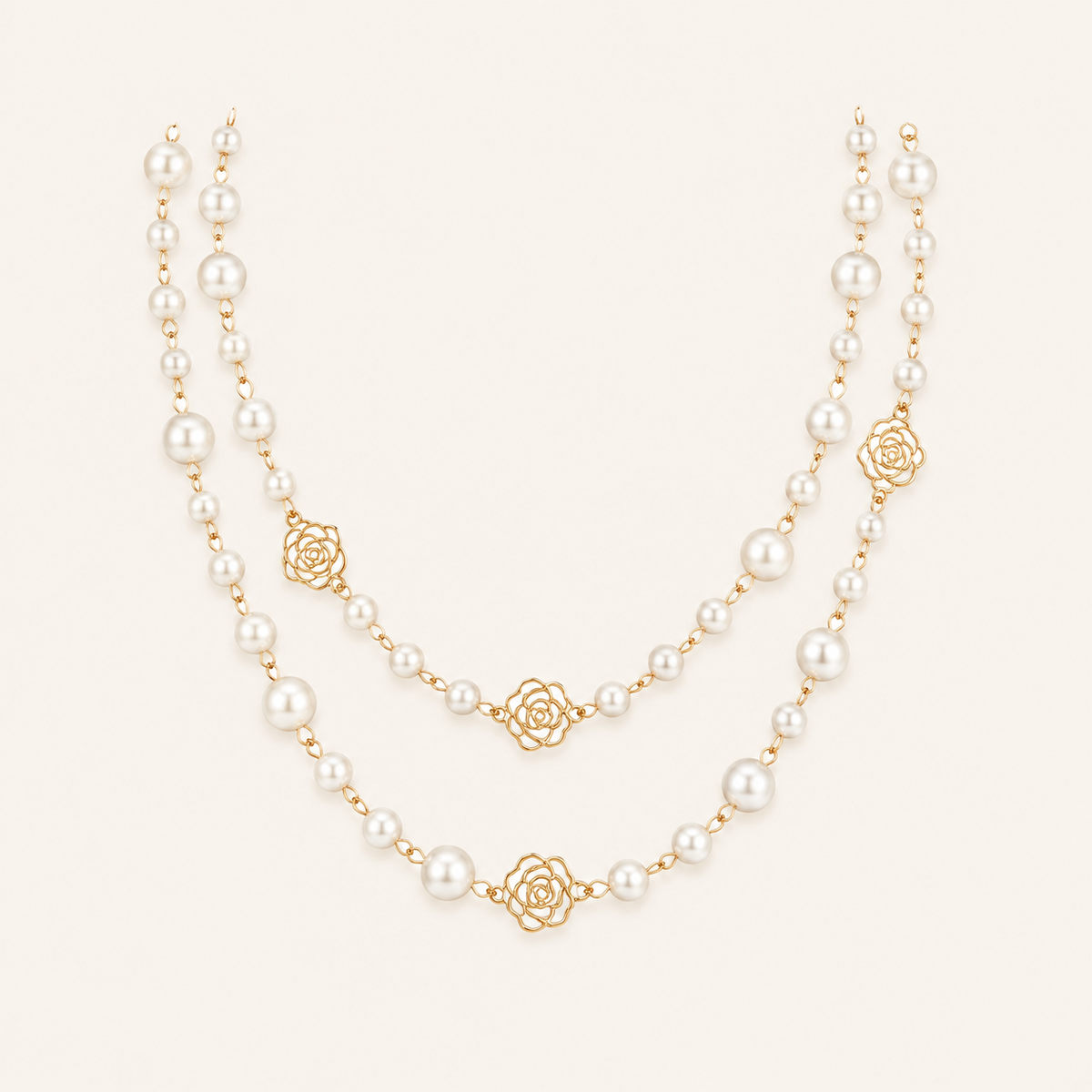 Rosalie Gold Pearl Necklace