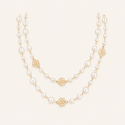 Rosalie Gold Pearl Necklace