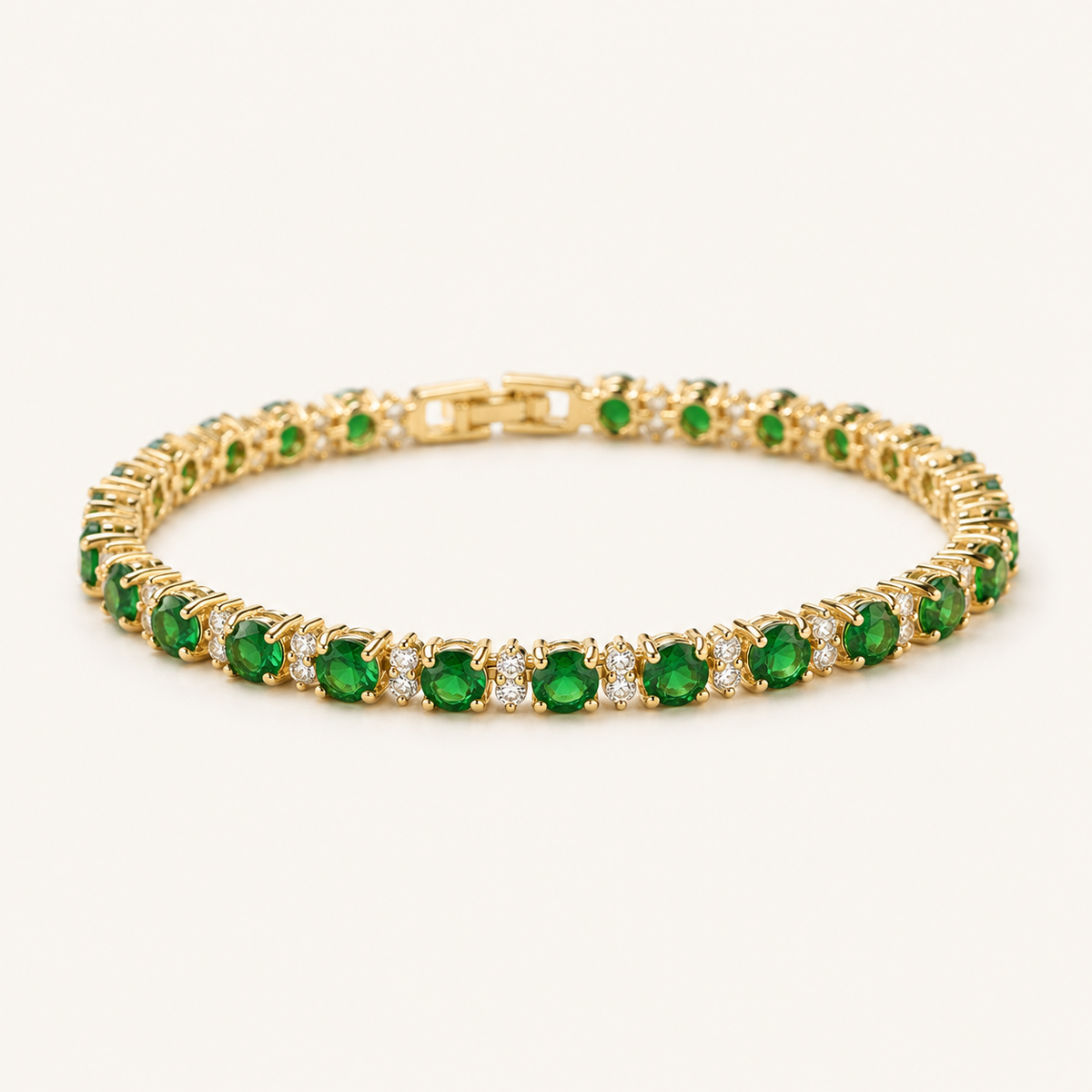 Halle Gold Emerald Bracelet