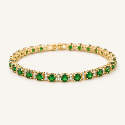 Halle Gold Emerald Bracelet