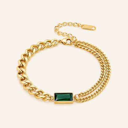 Dahlia Gold Emerald Bracelet
