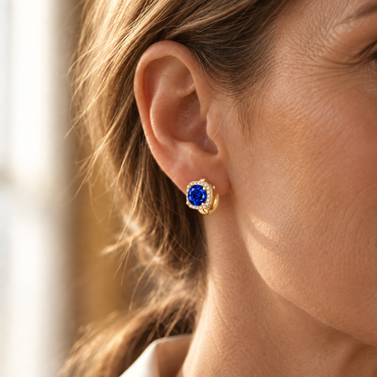 Nadine Gold Sapphire Earrings