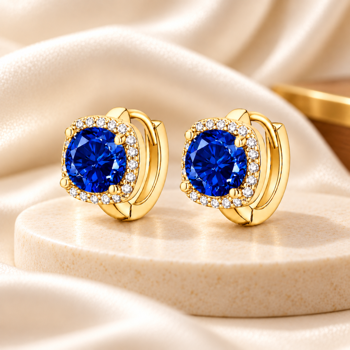 Nadine Gold Sapphire Earrings