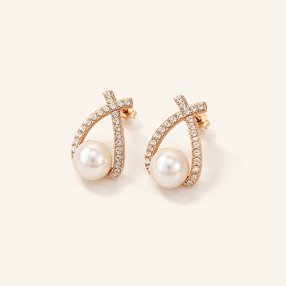 Bianca Gold Pearl Earrings