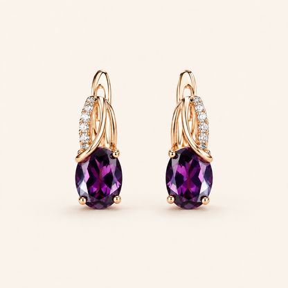 Petra Gold Amethyst Earrings