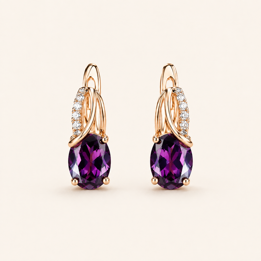 Petra Gold Amethyst Earrings