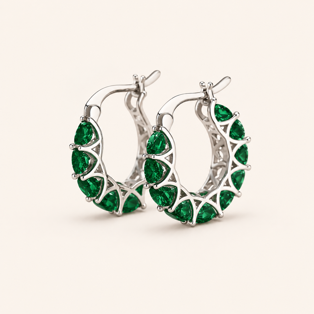 Tamsin Gold Emerald Earrings