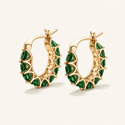 Tamsin Gold Emerald Earrings