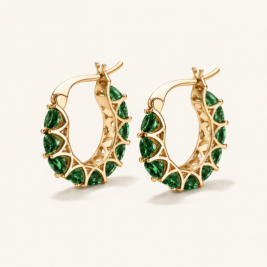 Tamsin Gold Emerald Earrings