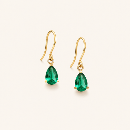 Daria Gold Emerald Earrings