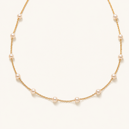 Beatrix Gold Pearl Necklace
