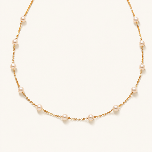 Beatrix Gold Pearl Necklace