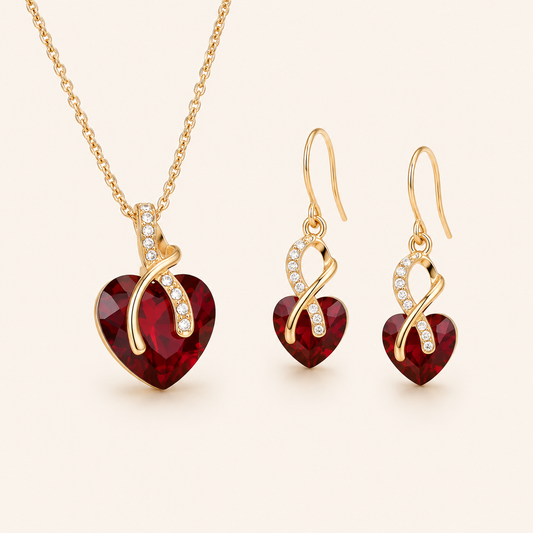 Genevieve Gold Ruby Set