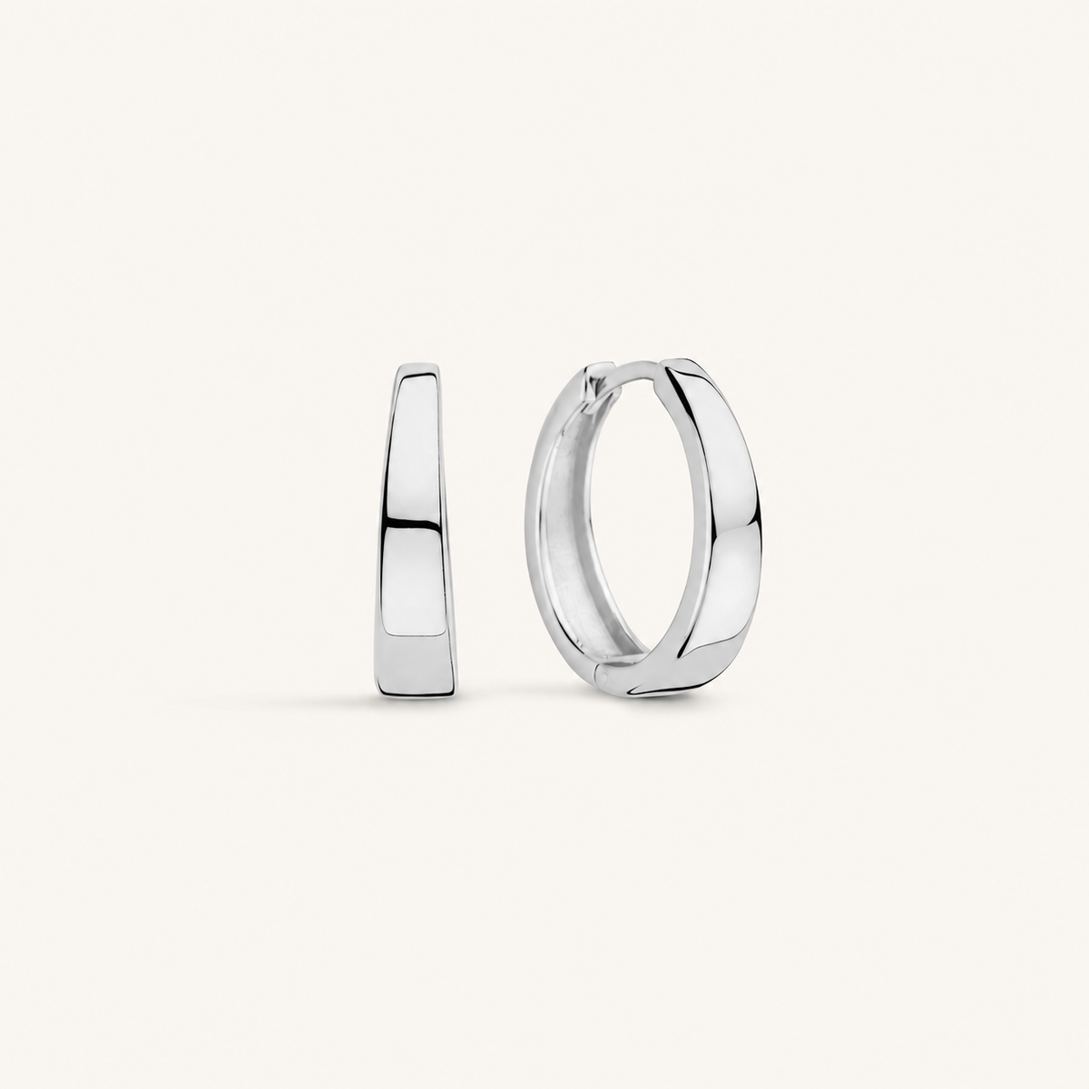 Gia White Gold Hoop Earrings