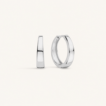 Gia White Gold Hoop Earrings