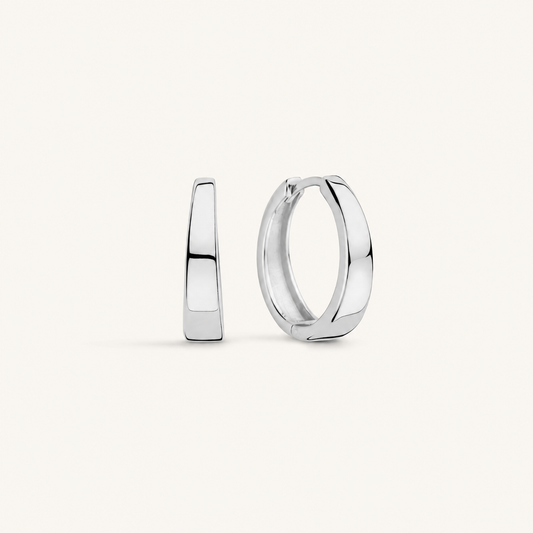 Gia White Gold Hoop Earrings