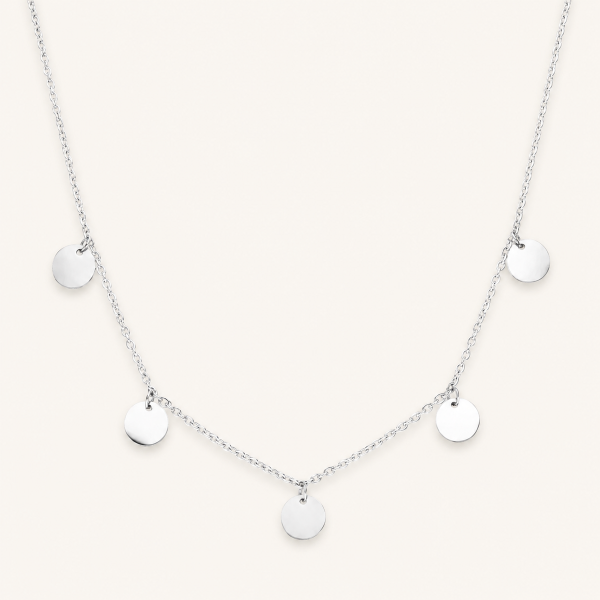Lucy White Gold Circle Necklace