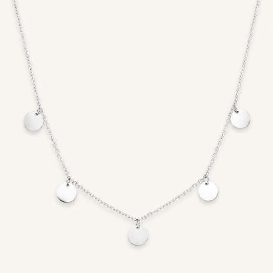 Lucy White Gold Circle Necklace