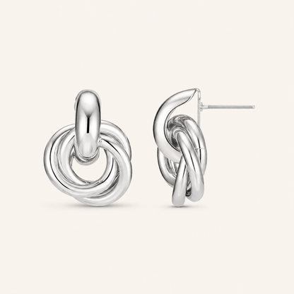 Maud White Gold Statement Earrings