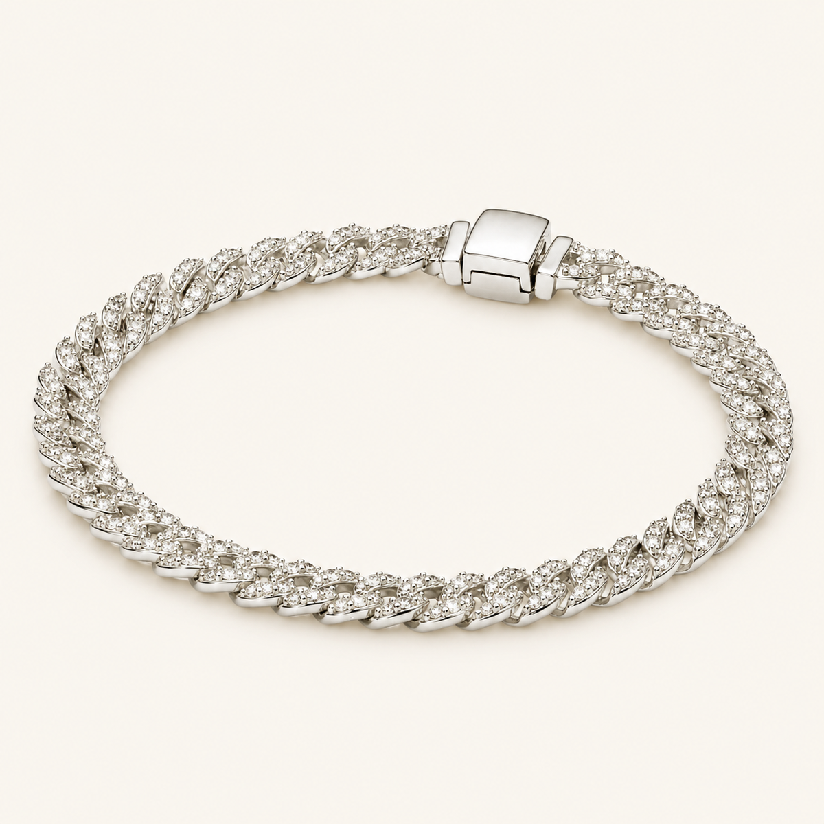 Marina White Gold Cuban Bracelet