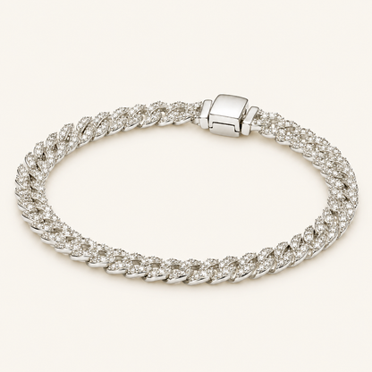 Marina White Gold Cuban Bracelet