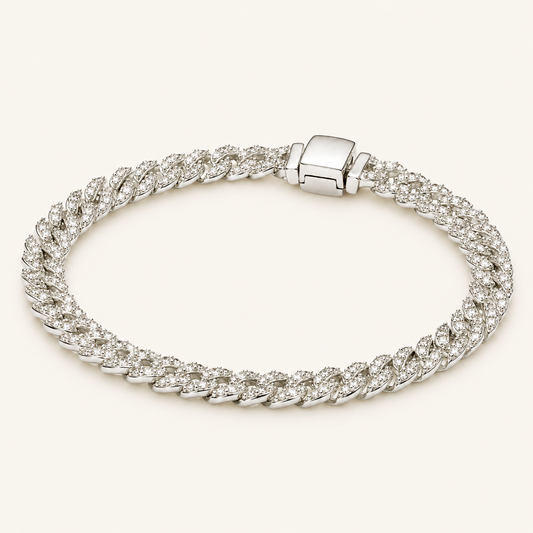 Marina White Gold Cuban Bracelet