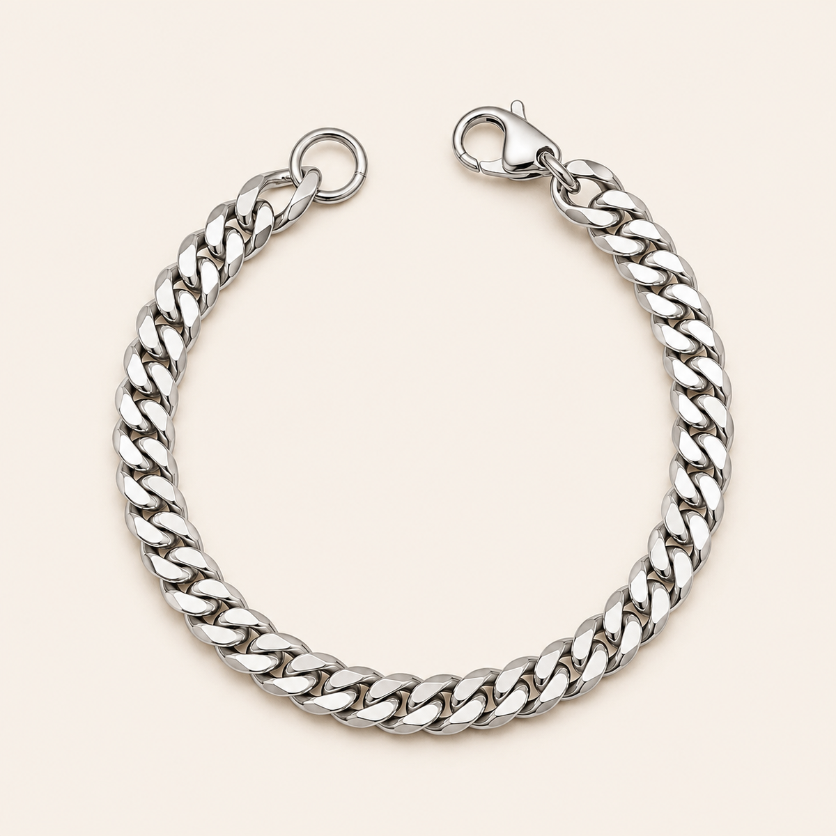 Margaux White Gold Cuban Bracelet