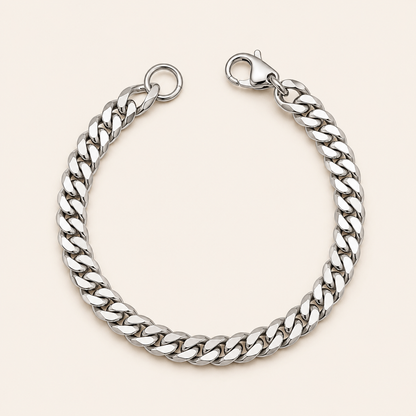 Margaux White Gold Cuban Bracelet