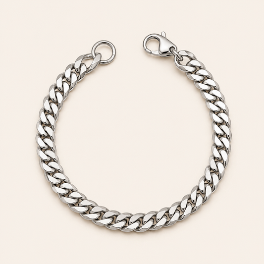 Margaux White Gold Cuban Bracelet