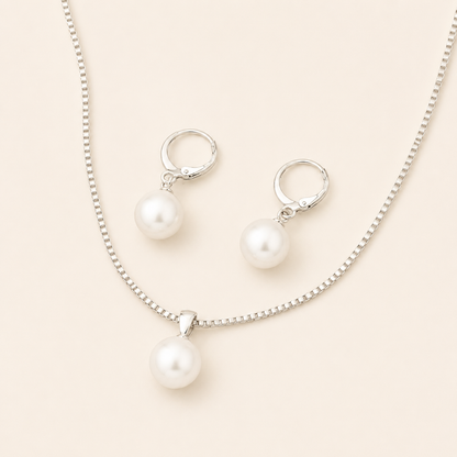 Ludovica White Gold Pearl Set