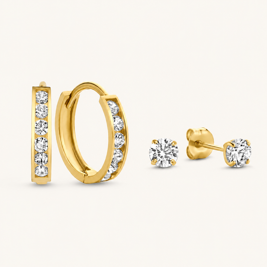 Dara Gold Earrings Set