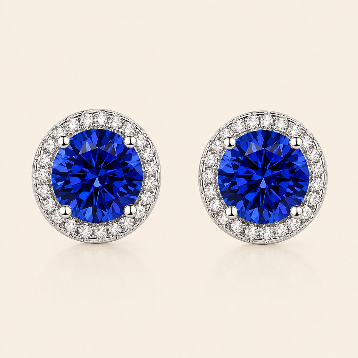 Lúcia White Gold Sapphire Earrings