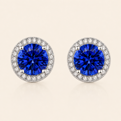 Lúcia White Gold Sapphire Earrings