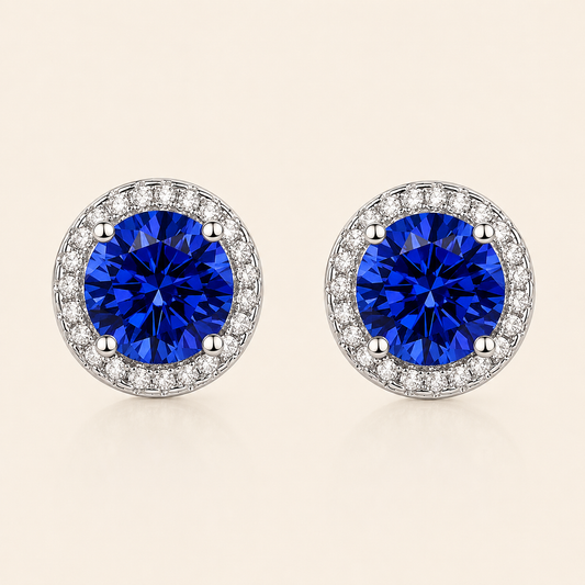 Lúcia White Gold Sapphire Earrings