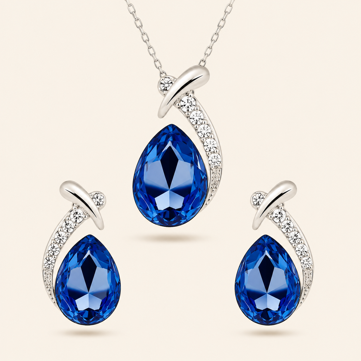 Lorena White Gold Sapphire Set