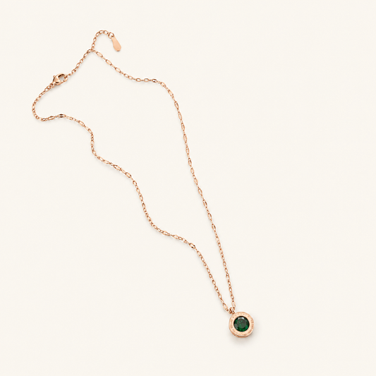 Letizia Gold Emerald Necklace
