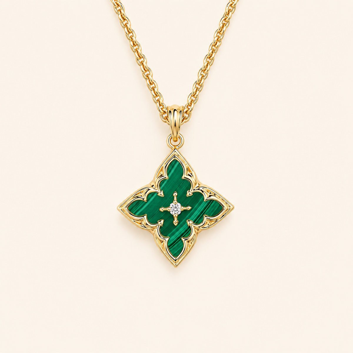 Laurel Gold Emerald Pendant Necklace
