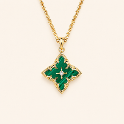 Laurel Gold Emerald Pendant Necklace