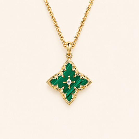 Laurel Gold Emerald Pendant Necklace