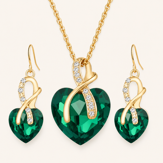 Selena Gold Emerald Set
