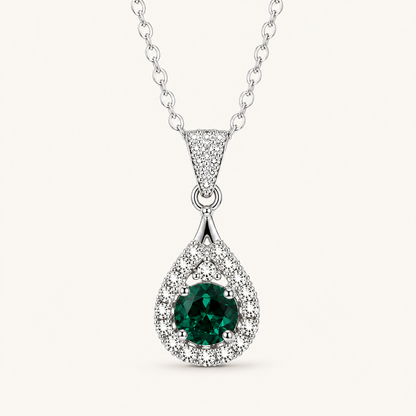 Alindra White Gold Emerald Necklace